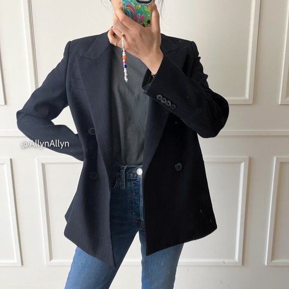 Navy blazer with faint pinstripe - Picture 6 of 12